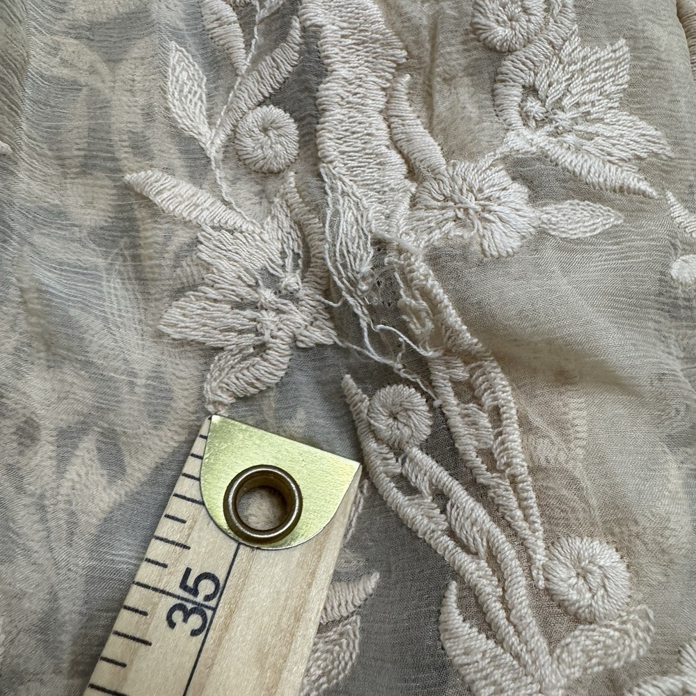 Sundance Dress Womens‎ Small Peach Silk Embroidered Sheer Boho Cottage NO LINER - Picture 11 of 14